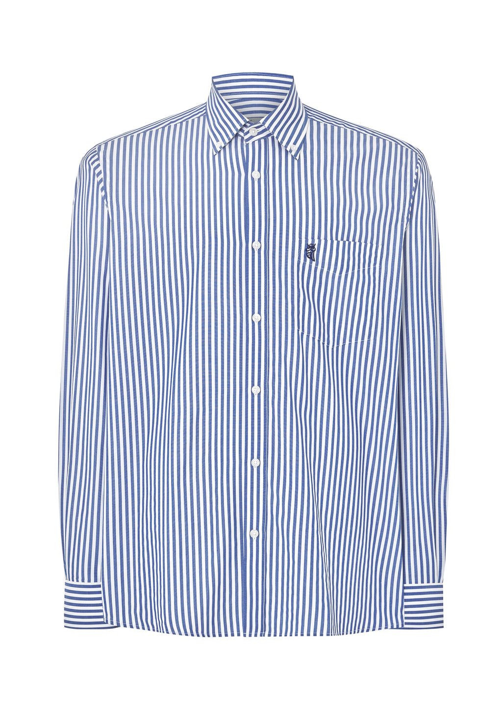 Camisa Hombre Manga Larga Popelín Rayas con Bolsillo Easy Iron Extrasuave - Azul 0306_39