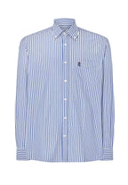 Camisa Hombre Manga Larga Popelín Rayas con Bolsillo Easy Iron Extrasuave - Azul 0306_39