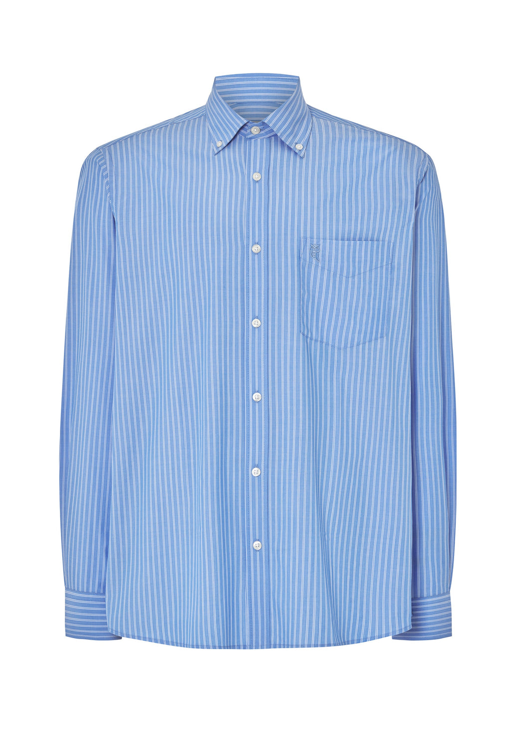 Camisa Hombre Manga Larga Popelín Rayas con Bolsillo Easy Iron Extrasuave - Azul 0307_33