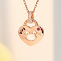 Collar personalizado Marsupilami Birthstone Heart Lock Core Leopard Print Necklace with Name Birthday Gift for Friends Family | Callie × Marsupilami