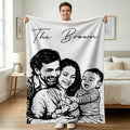 Foto de familia personalizada Manta suave con texto Decoración del hogar Día del padre Cumpleaños Regalo para papá Familia