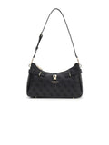 Guess Logo Jacquard Shoulder Bag — Black