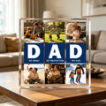 Placa acrílica cuadrada personalizada con 9 fotos de papá para el Día del Padre Regalo de cumpleaños para el padre