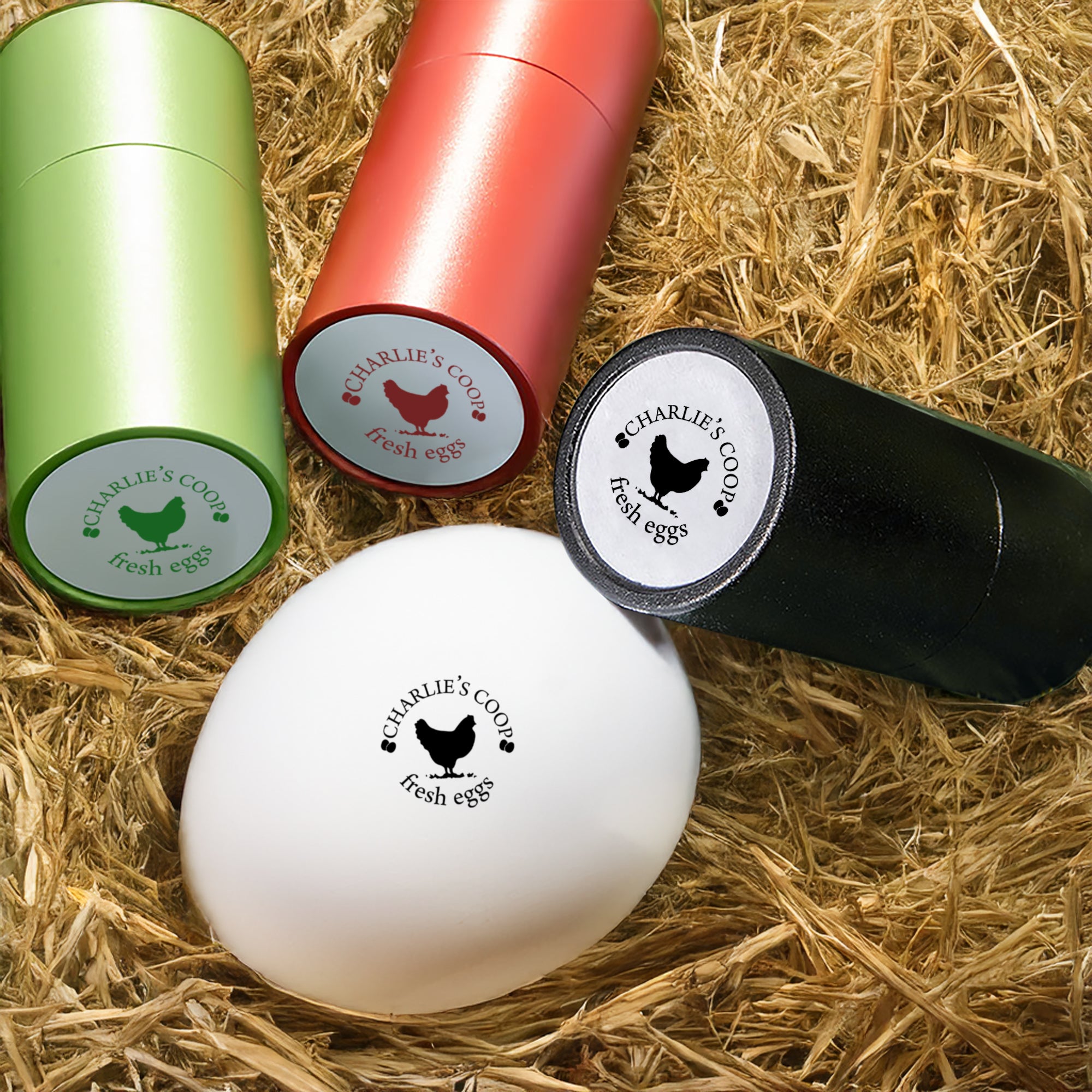 Silueta de gallina personalizada Sello de cartón con tinta de calidad alimentaria Texto y caja Regalo de cumpleaños para familia Granjero Criador
