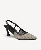 Minimalist Weave Pointed Toe Heeled Slingback