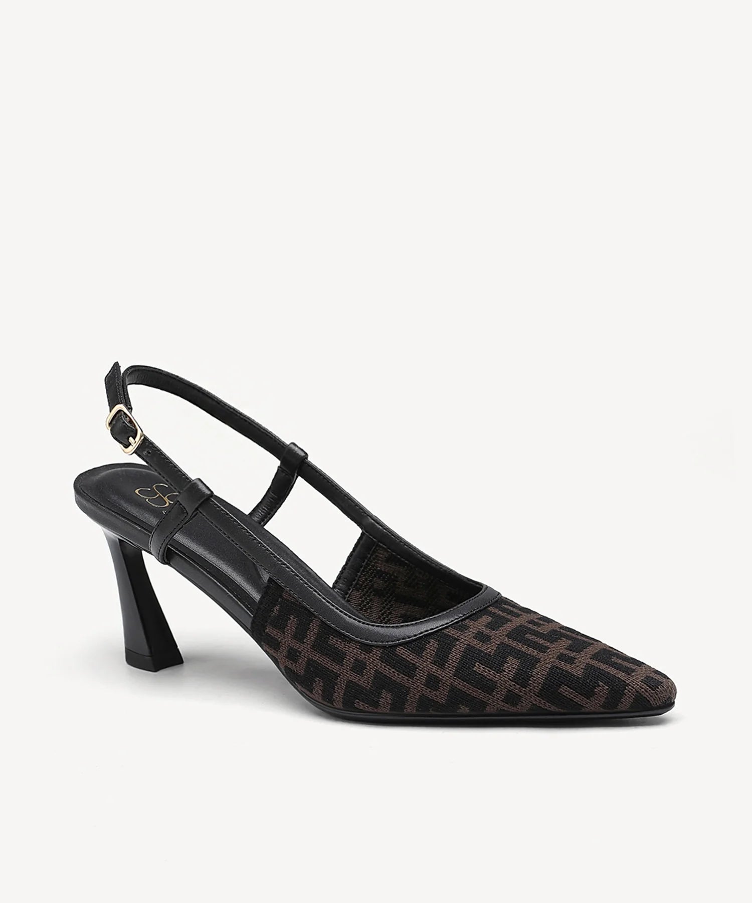 Minimalist Weave Pointed Toe Heeled Slingback - Monogram Black / US 6.5 | EU 37 | UK 4.5