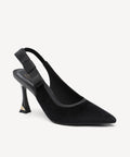 Everlush Velvet Pointed Toe Heeled Slingback - Black / US 9.5 | EU 41 | UK 7.5