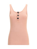 Top sin mangas de algodón orgánico acanalado Chloé - Rosa