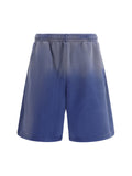 Moschino Gradient Cotton Sweat Bermuda Shorts — Blue