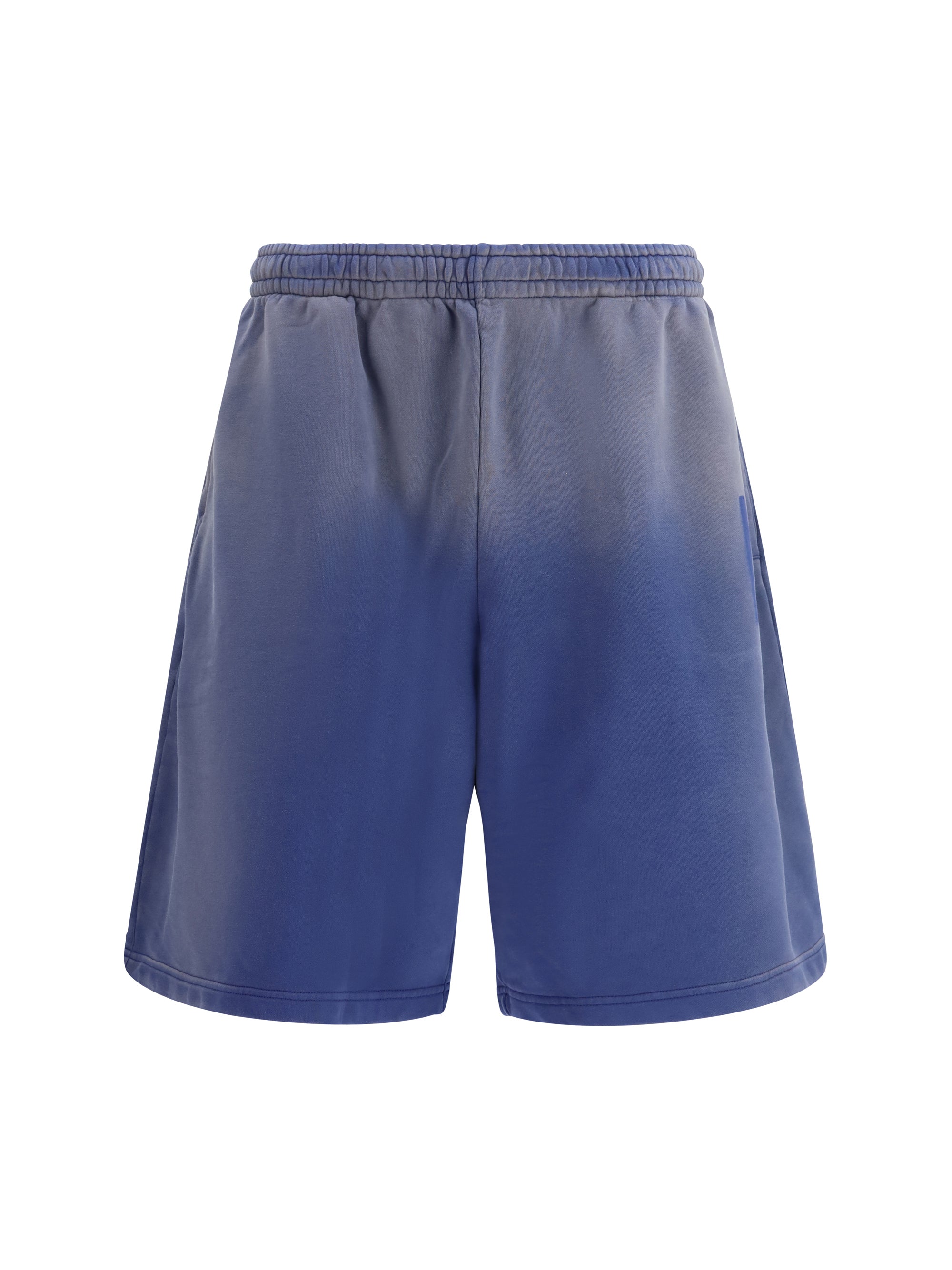 Moschino Gradient Cotton Sweat Bermuda Shorts — Blue