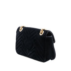 Medium GG Marmont Matelasse Velvet Crystal Embellished Shoulder Bag
