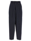 Giuseppe Di Morabito Pinstriped Viscose Blend Trousers — Navy