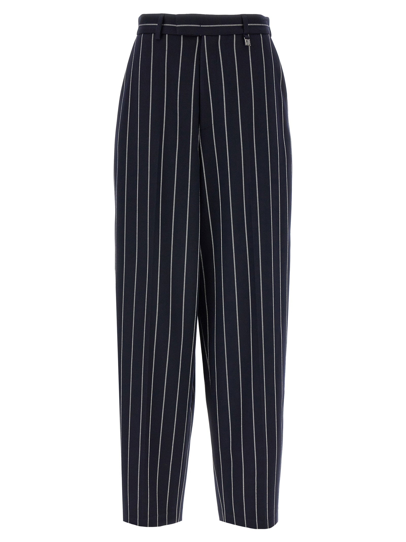 Giuseppe Di Morabito Pinstriped Viscose Blend Trousers — Navy
