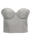 Giuseppe Di Morabito Cropped Sweetheart Bustier Bustier Top — Gray
