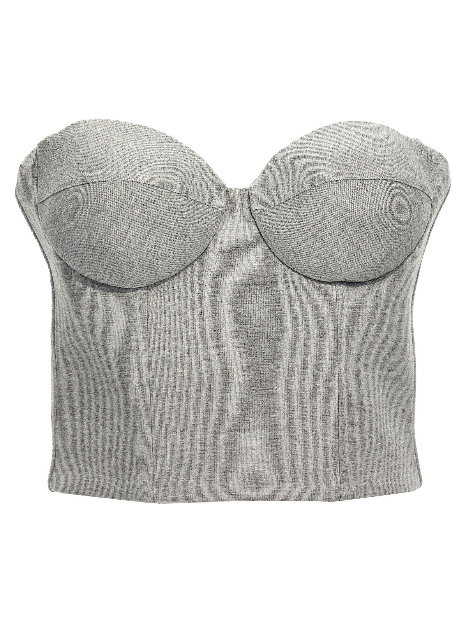 Giuseppe Di Morabito Cropped Sweetheart Bustier Bustier Top — Gray