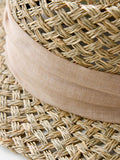 Casual Beach Hat French retro all-match salty grass woven concave top sun hat for summer