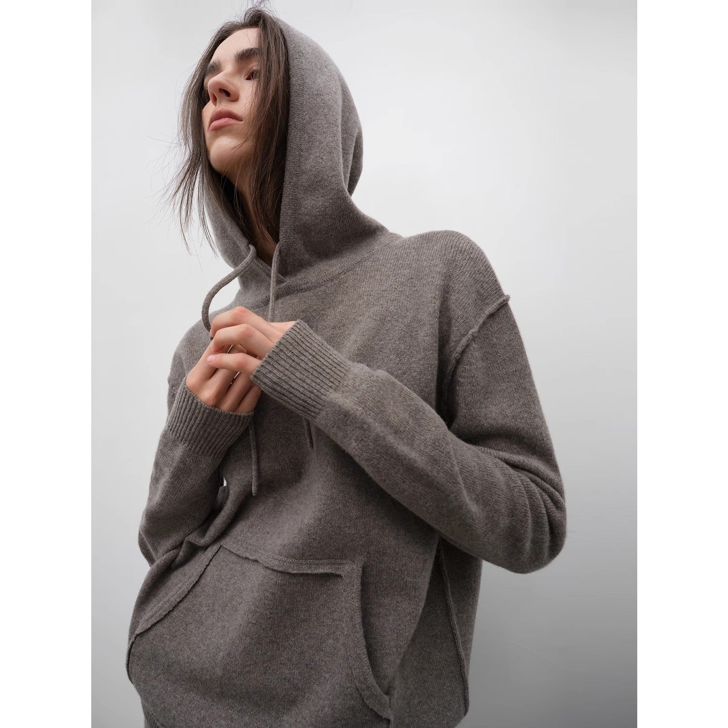 Relaxed Encounter Stylish Casual Sports Wool Knit Hoodie and Straight-Leg Leisure Pants Set