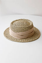 Casual Beach Hat French retro all-match salty grass woven concave top sun hat for summer