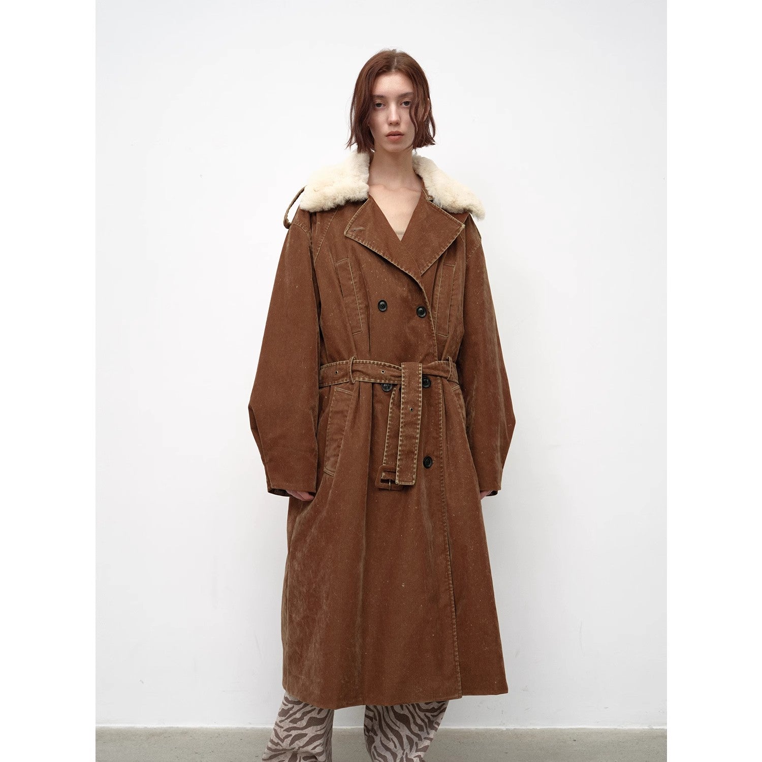 Windbreaker and Winter Detachable Wool Lapel Long Windbreaker Parka White Goose Down Down Jacket Winter