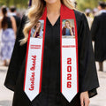 Fajín de Graduación Personalizado con Diseño Fotográfico Multicolor con Nombre y Nombre de la Escuela Regalo de Graduación para Familiares Amigos Graduados