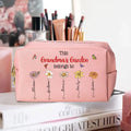 Neceser de maquillaje de piel personalizado con flor de nacimiento y nombre Regalo de viaje portátil para ella en el Día de la Madre