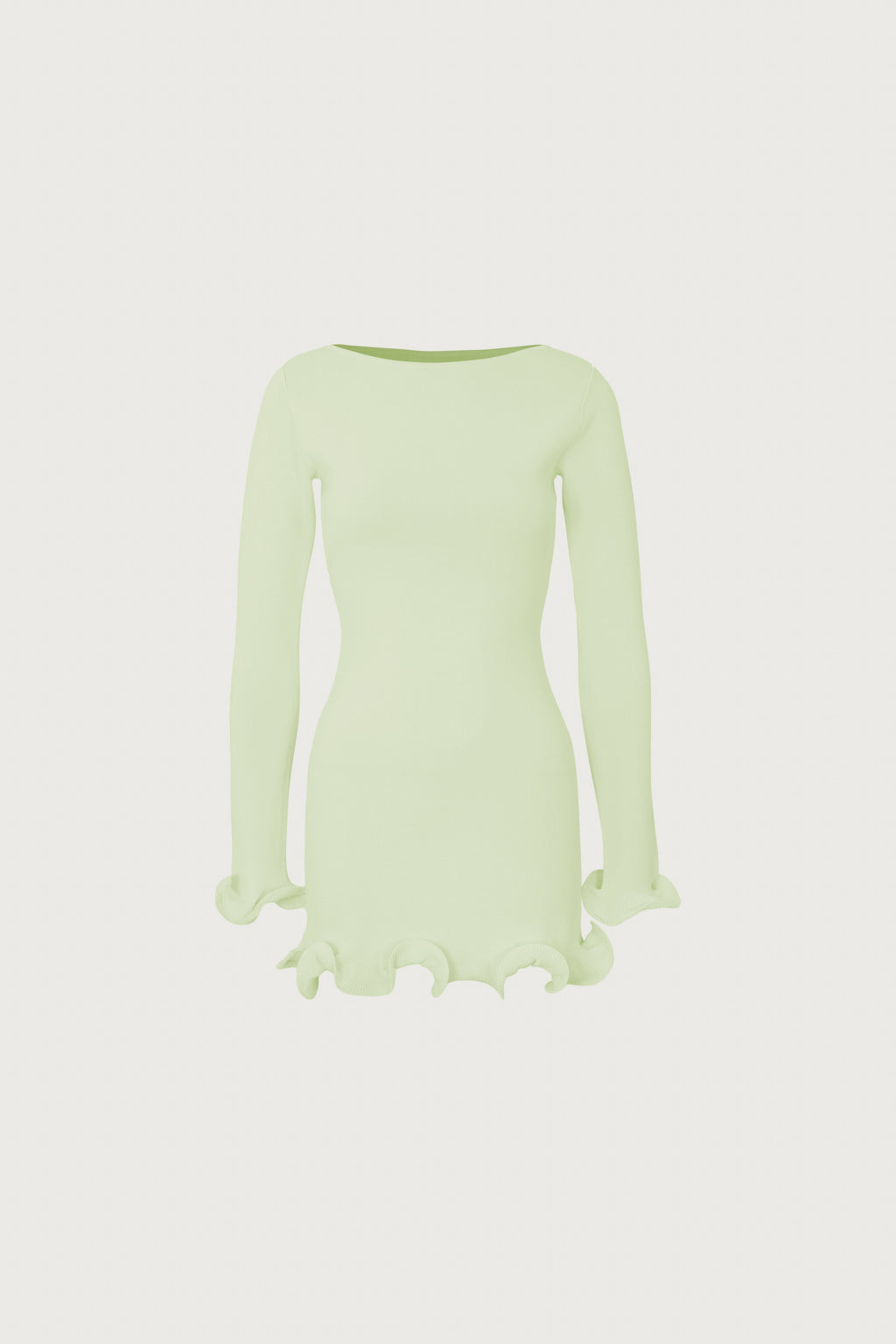 Ruffle Hem Mini Dress (Mint)