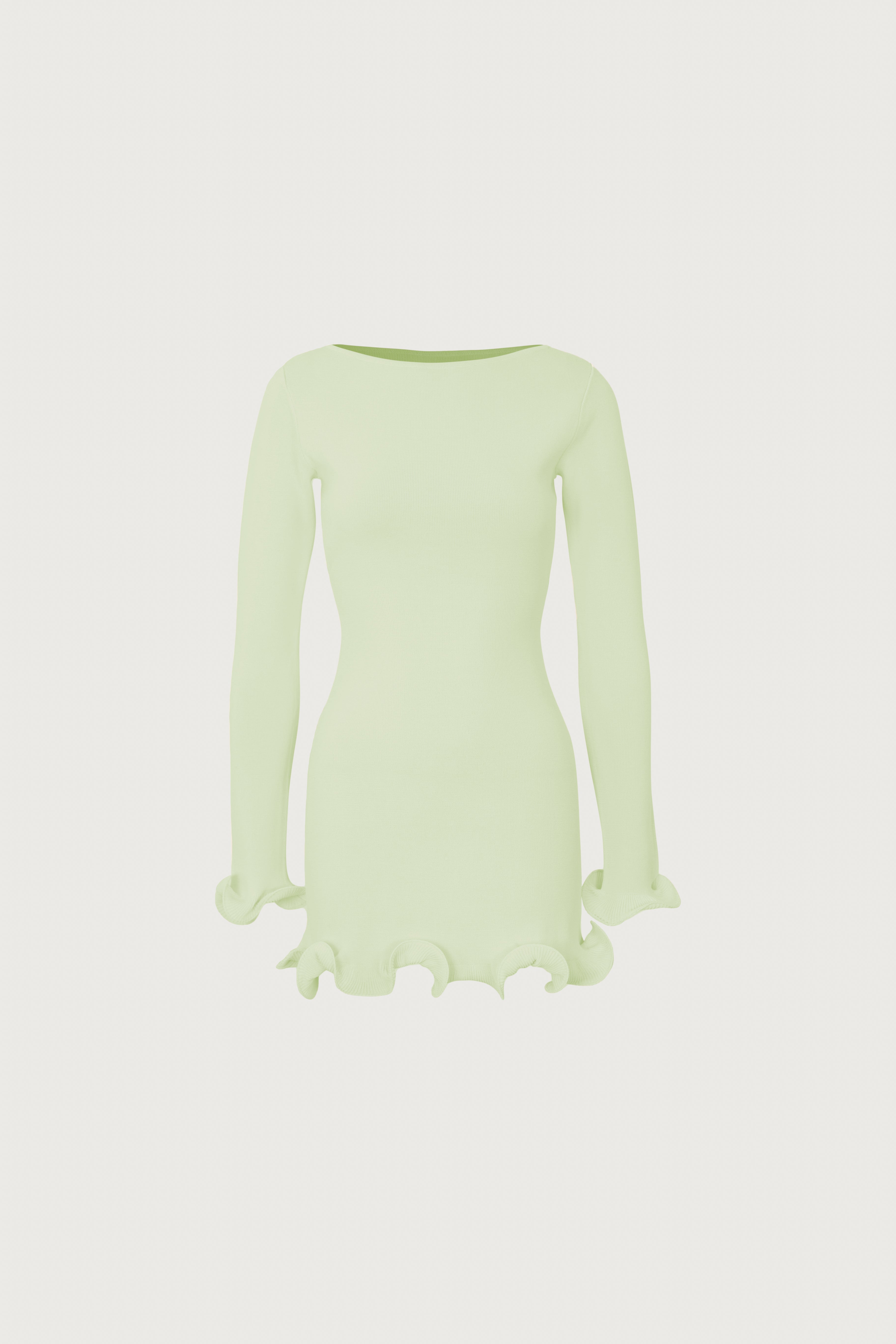 Ruffle Hem Mini Dress (Mint)