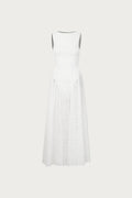 French Lace Midi Dress (White)