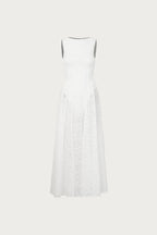 French Lace Midi Dress (White)