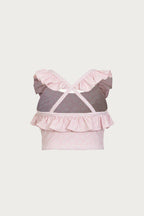 flounce tankini (pink daisy)