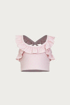 flounce tankini (pink daisy)
