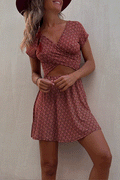 One Dress Two Ways Printed Mini Dress
