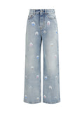 Fiorucci Poodle-Print Jeans — Blue