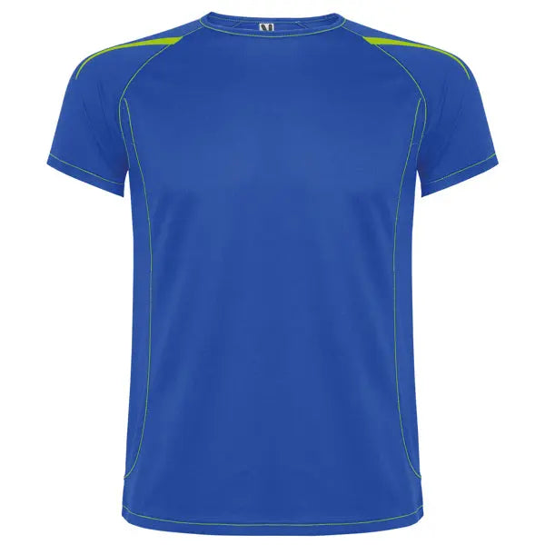 Camiseta técnica en tejido punto liso, de manga corta ranglán, con costuras en contraste en bocamangas, bajo, cuello y laterales Vetonek