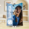 Foto deportiva personalizada Manta suave con nombre Decoración del hogar Cumpleaños Regalo de Navidad para los aficionados al deporte