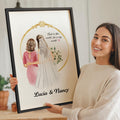 Personalizada mamá de dibujos animados de la novia de la pintura del cartel enmarcado con el nombre de decoración del hogar regalo de boda para la novia madre