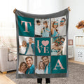 Personalizado 6 Fotos Collage Inicial Suave manta de tiro Home Decor Aniversario Día de San Valentín Cumpleaños Regalo para la familia Parejas