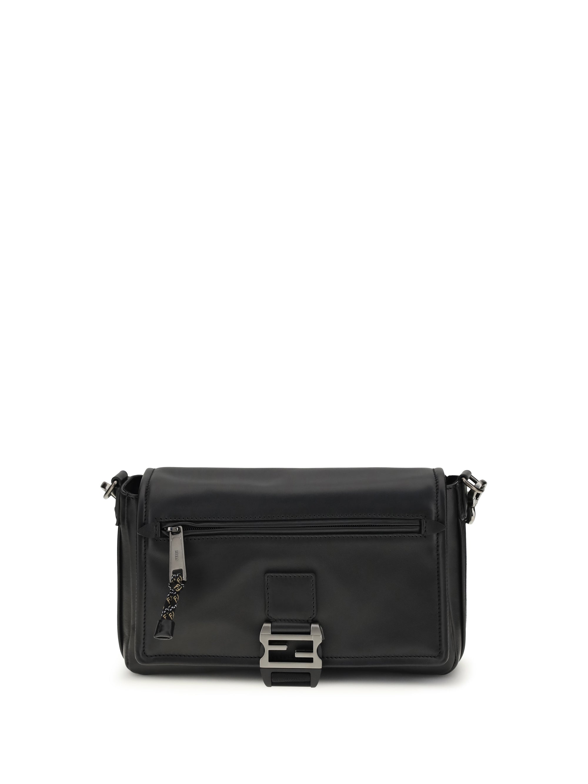 Fendi Flux Messenger Shoulder Bag — Black