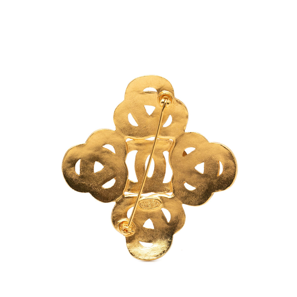 CC Gold Plated Twisted Brooch