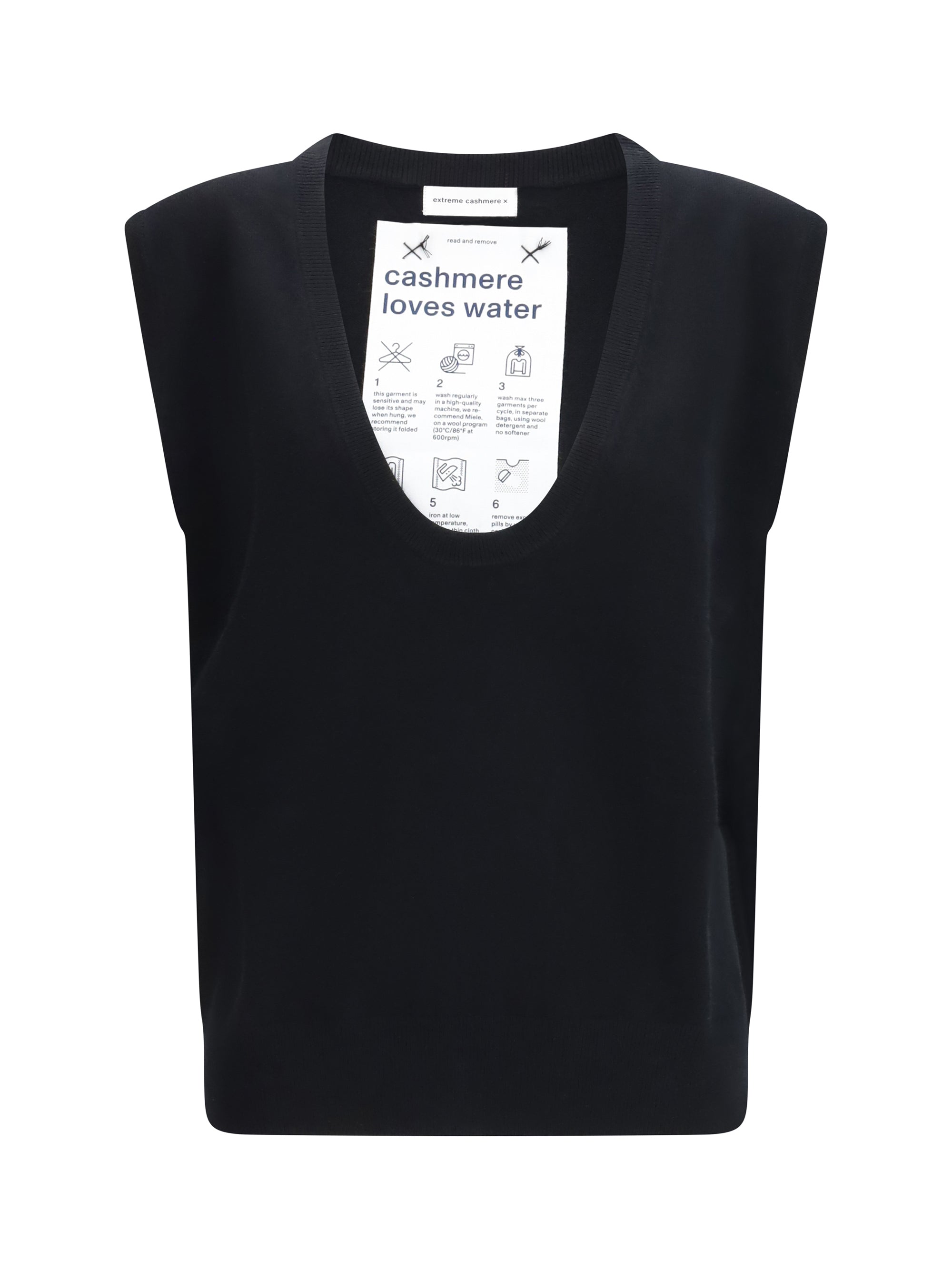 Extreme Cashmere Sleeveless Sweater — Black
