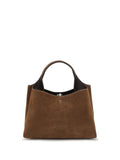 Tod's Suede with Removable T Pendant Shoulder Bag — Brown