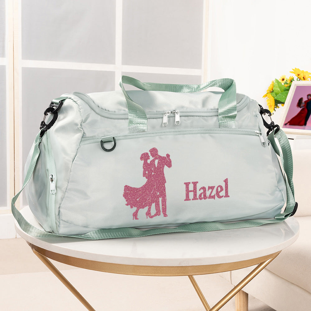Bolsa de viaje personalizada con cremallera y múltiples compartimentos con nombre y correa para el hombro Regalo de cumpleaños esencial de viaje para los amantes de la danza