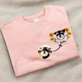 Personalizada Bordado Nacimiento Flor Perro Gato Mascota Retrato Suave Camiseta Sudadera Sudadera con capucha con nombre Fiesta Cumpleaños Regalo para los amantes de las mascotas Propietarios
