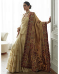 Evelyn Strapless Top, Crushed Ghagra & Shawl Set By KYNAH, Luxury Indian Fashion & Bridal Wear