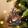 Adorno de Navidad Guitarra Eléctrica Plana 2D Personalizado con Nombre Regalo de Navidad para Guitarristas Amantes de la Música