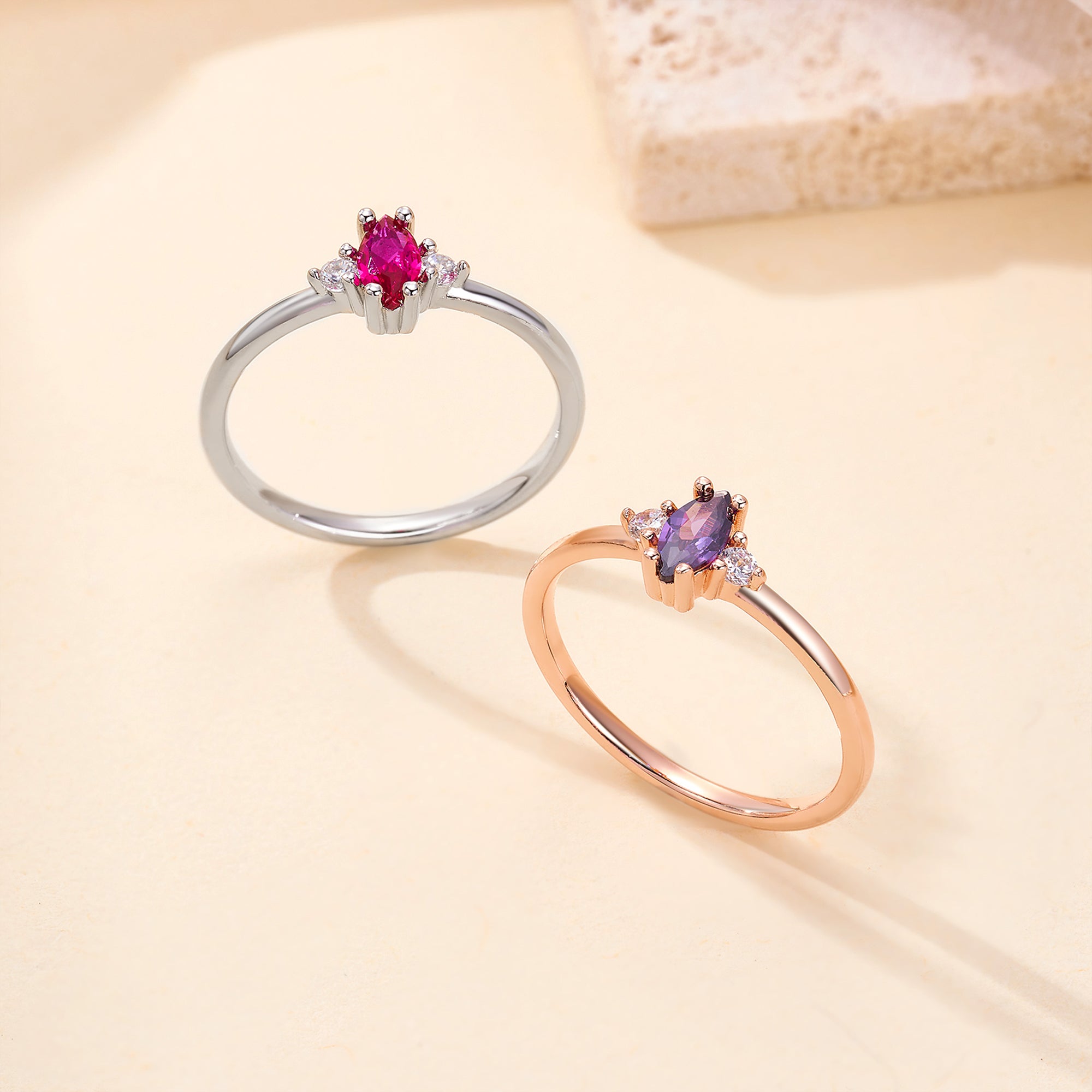 Anillo Personalizado Marquise Birthstone Dainty Jewelry Birthday Anniversary Gift for Women