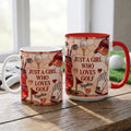 Taza de cerámica personalizada multicolor Just A Girl Who Loves Golf 11 oz 15 oz con nombre Regalo de cumpleaños de uso diario para amantes del golf