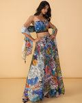 Larissa Corset Blouse & Zoya Lehenga Skirt With Scallop Dupatta By KYNAH, Luxury Indian Fashion & Bridal Wear