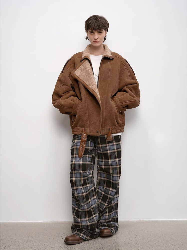 Jazz Party motorcycle jacket merino fur short fur coat