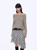 Fashion Law Casual One-shoulder Raglan Sleeve T-shirt Top